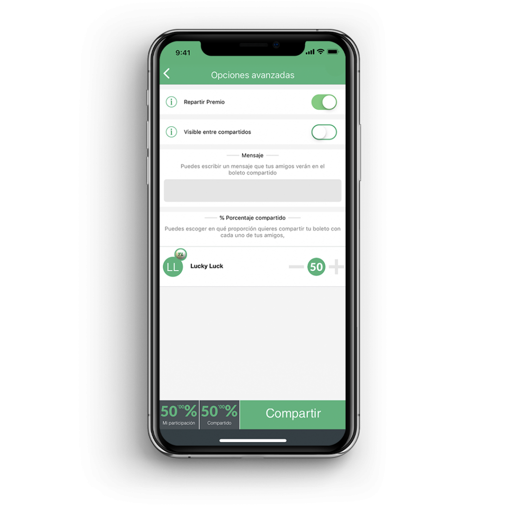 Compartir un décimo o boleto