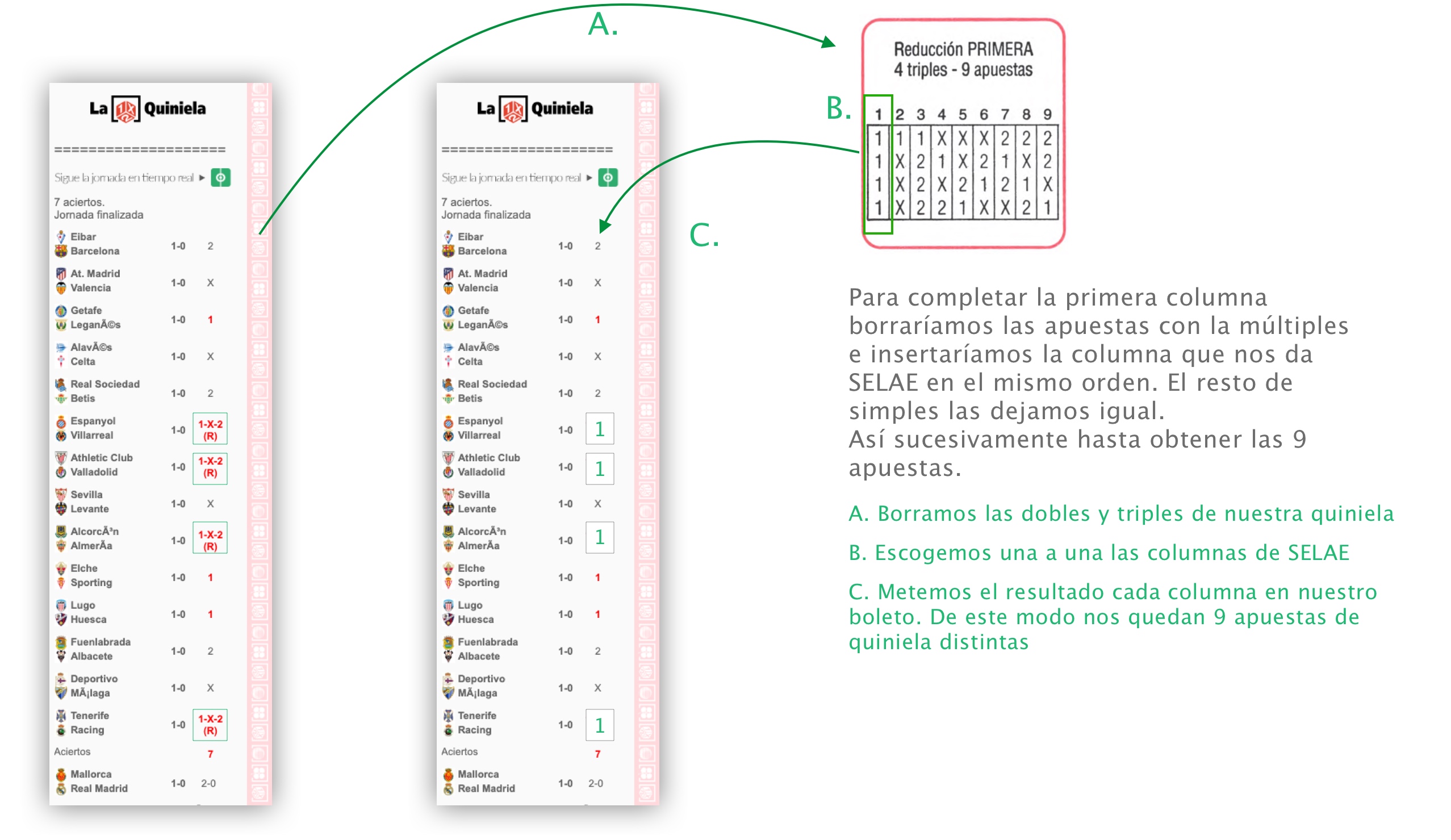 Primera Reducción de Quiniela