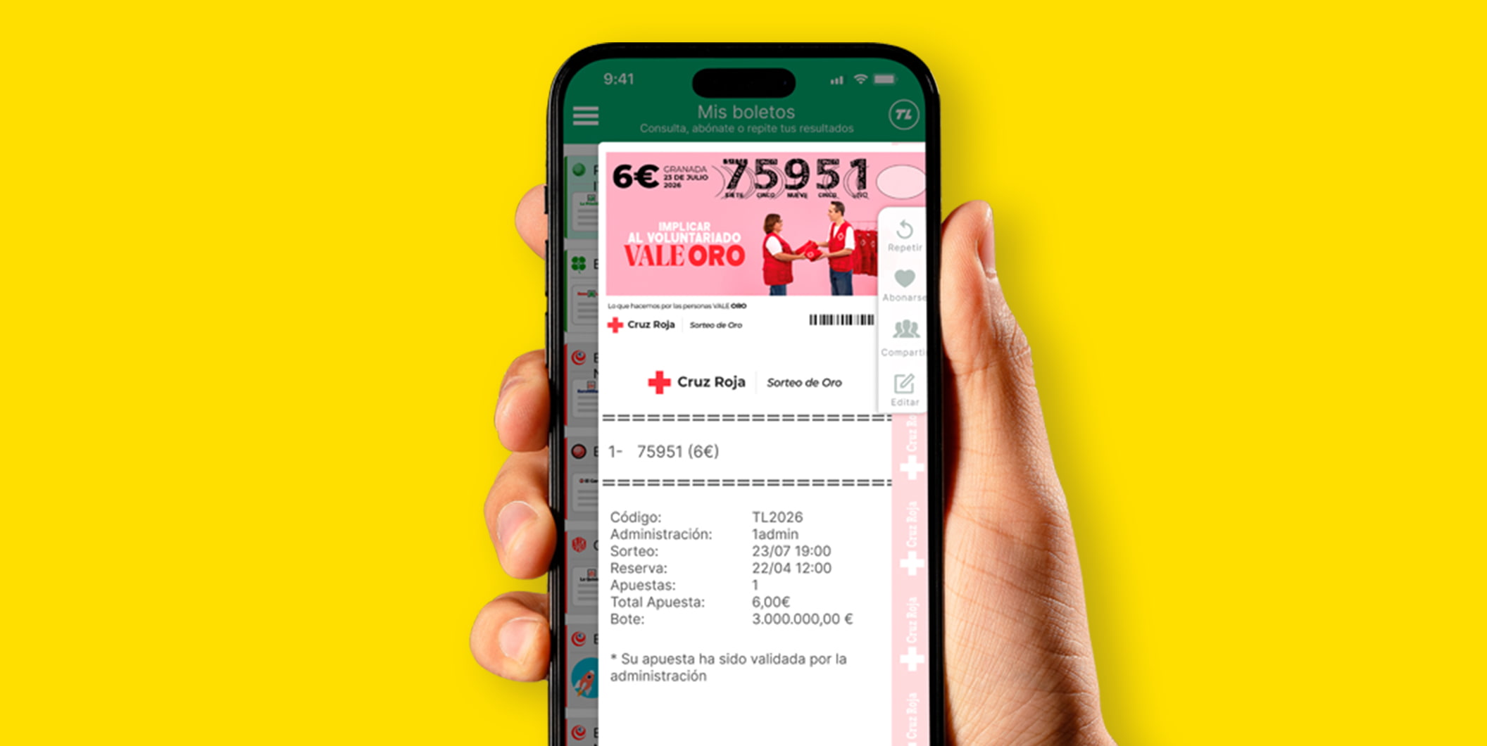 Sorteo de Oro Cruz Roja 2026 en TuLotero