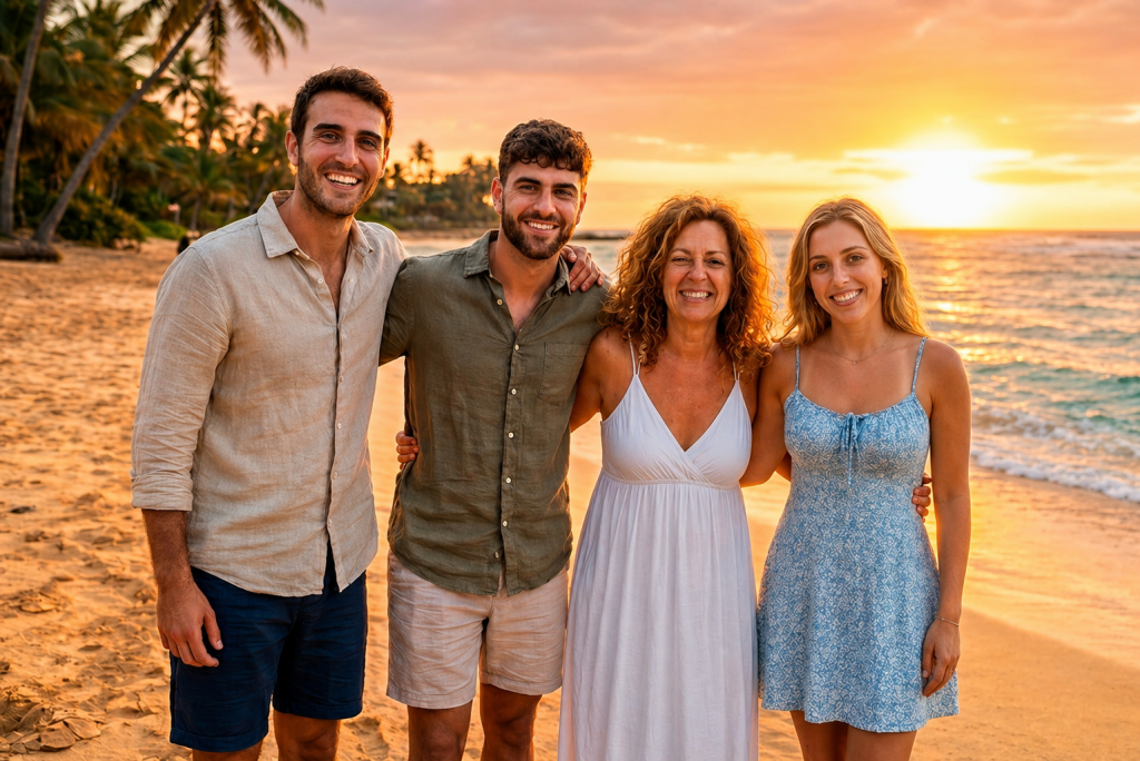 Madre y tres hijos celebran un primer premio de Lotería Nacional en familia