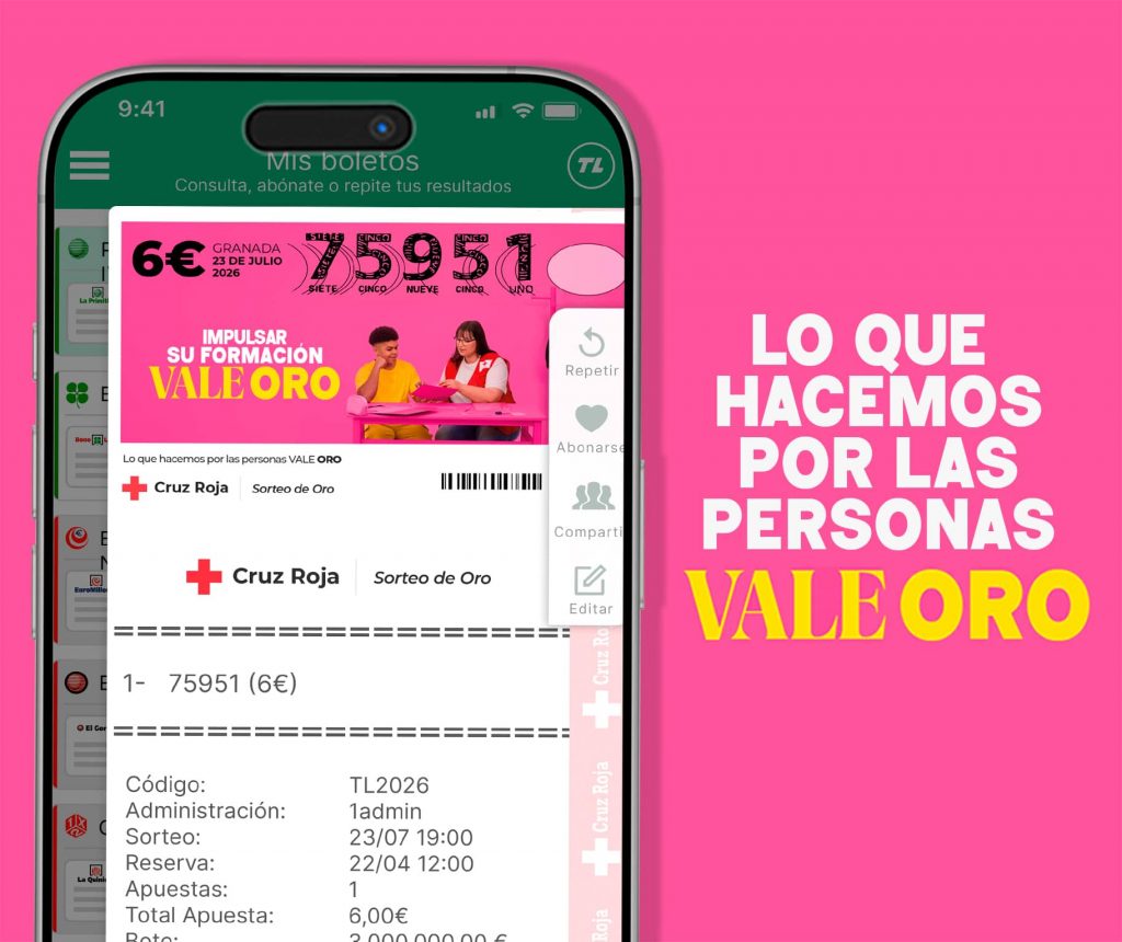 El Sorteo de Oro de Cruz Roja 2026 ya disponible en TuLotero