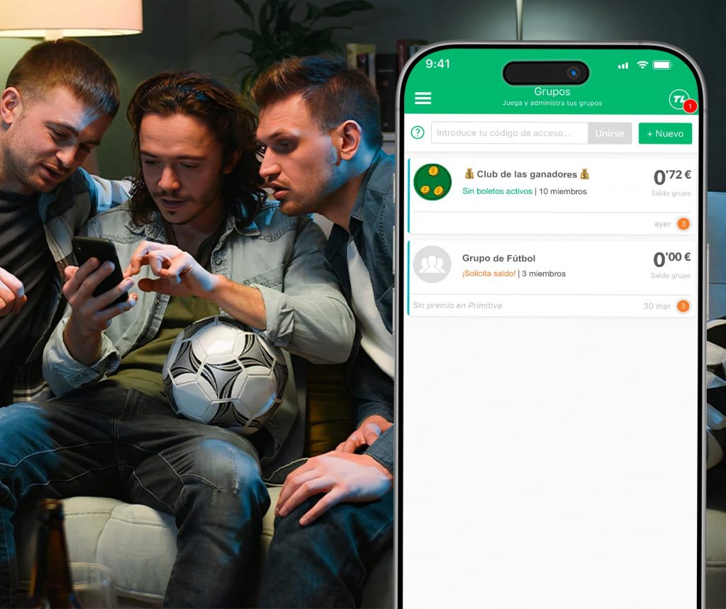 Amigos creando un grupo para jugar La Quiniela durante el Mundial