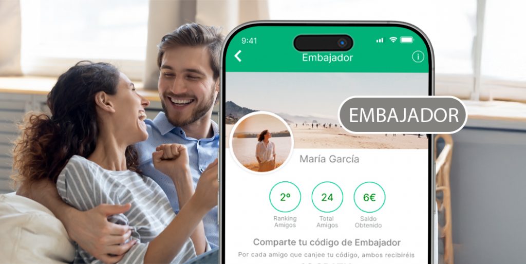 Pareja ganando saldo gratis enTuLotero con el código Embajador