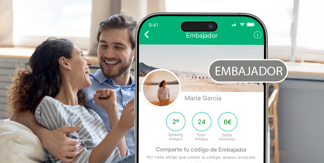 Pareja ganando saldo gratis enTuLotero con el código Embajador