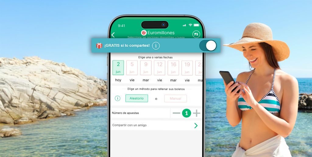 Jugar Gratis a Euromillones con la funcionalidad gratis si compartes de TuLotero