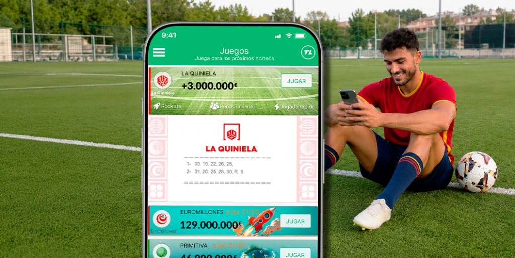 Jugador de futbol revisando los dobles en el Pleno al 15 en TuLotero